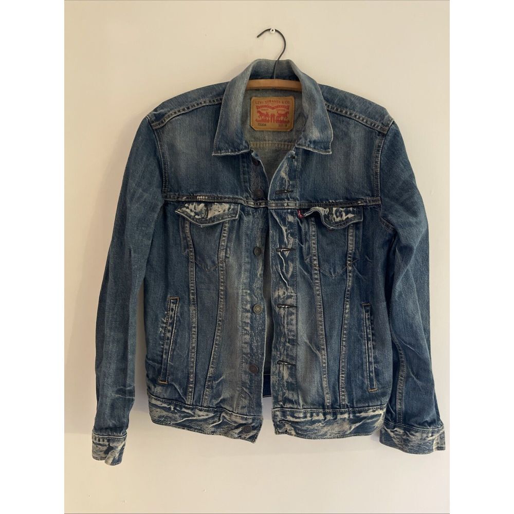 Vintage Levis‎ Strauss Mens Size S Denim Trucker Jacket 72334-Medium wash Blue